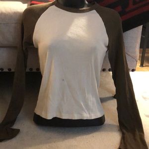 Brown and cream brandy Melville long sleeve